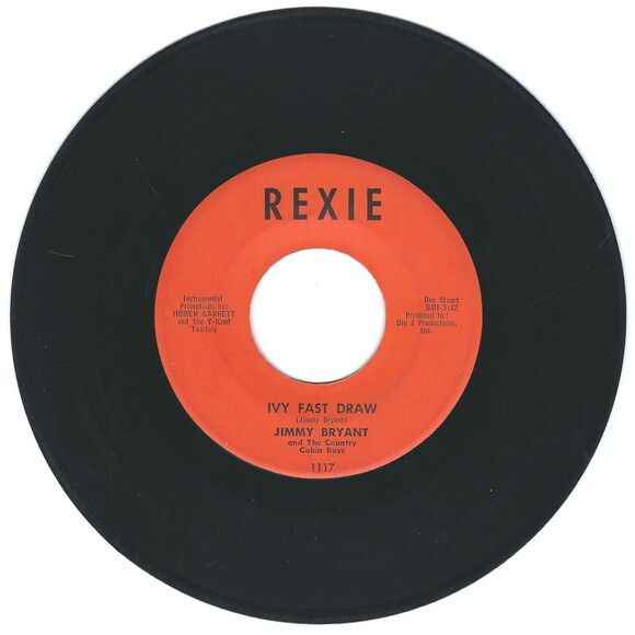 Jimmy Bryant & Country Cabin Boys 45 Ivy Fast Draw / Y-knot Rag on Rexie VG - Picture 1 of 2